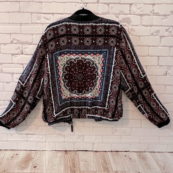 Cotton On Multicolor Women's Bomber Jacket Lightweight Unique Rare Find Size 8 - Picture 4 of 8
